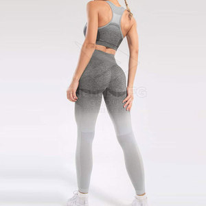 Vente directe usine – Ensemble de yoga 2 pièces pour femme, taille mi-haute, séchage rapide, écoresponsable, en Spandex/Polyester, pour entraînement et fitness - Product Image 2