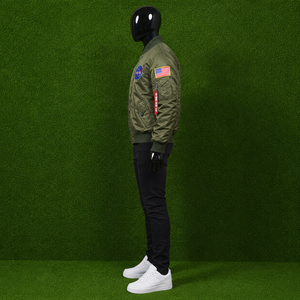 Custom Men's MA-1 Flight Bomber <b>Jacket</b> Space Mission Patches Green Windproof Tactical <b>Pilot</b> <b>Jacket</b> Streetwear Coat - Product Image 4