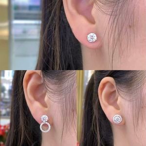 Modernos Pendientes de Aro Redondos con Diamantes Cultivados en Laboratorio, Certificados por IGI, Color D E F, Claridad VVS VS, en Oro, Oro Rosa, Oro Blanco y Plata - Product Image 2