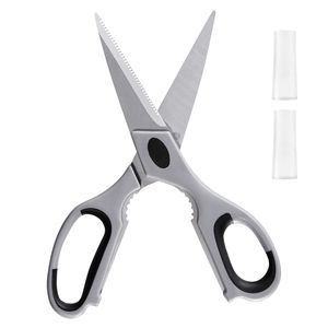 2 Pack Durable Stainless Steel <b>Kitchen</b> Scissors Heavy Duty Cooking <b>Shears</b> with Soft Grip Comfort Sheaths for Cutting - Product Image 1