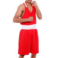 Tenue de boxe professionnelle personnalisée pour homme : ensemble maillot et short respirant, anti-humidité, séchage rapide, vêtements de sport d'entraînement