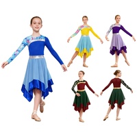 Tenue d'entraînement pour filles de 6 à 16 ans, robe de danse de louange contemporaine pour spectacles de louange, spectacles sur scène, tenue de danse de salon
