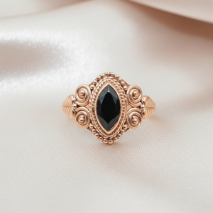 Black Onyx Gemstone 925 Sterling Silver Handmade Vintage <b>Statement</b> <b>Ring</b> Boho Tribal Filigree Jewelry Gift for Women Unisex her - Product Image 4