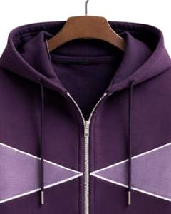 Sudadera con capucha personalizada para hombre, morada y lavanda, con cremallera, de algodón y forro polar, informal, estilo urbano, chaqueta de invierno, fabricante personalizado - Product Image 5