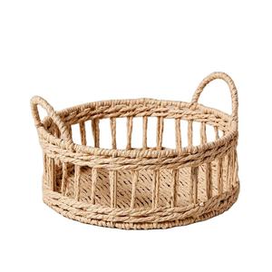 Bandeja redonda de paja para servir té con mango, decoración de Navidad, venta al por mayor, hecha en Vietnam - Product Image 1