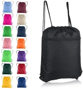 Ucuz özelleştirilmiş promosyon spor ipli sırt çantaları TOTE tuval moda YOGA spor salonu okul çuval çekme dize çanta üzerinde taşımak