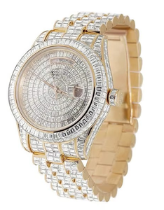 Premium Quality Baguette VVS Moissanite Diamond Mechanical Automatic Fully <b>Iced</b> <b>Out</b> <b>Watch</b> Hip Hop Luxury Men Fashion From India - Product Image 1