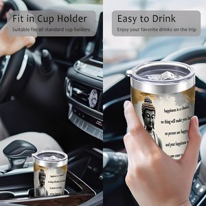 Double Wall Stainless Steel Tumbler 20oz Vacuum <b>Insulated</b> Custom Buddha Design Travel <b>Mug</b> - Product Image 3