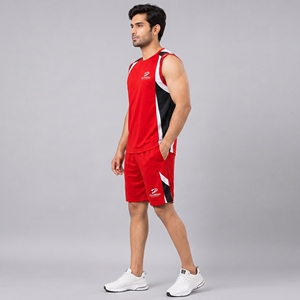 Ensemble deux pièces athlétique pour homme, matière douce et respirante, conçu pour la gym, la course à pied, les sports et les tenues décontractées, sans manches et avec short. - Product Image 3