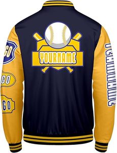 Veste d'hiver confortable pour homme, style Letterman, col montant, logo sur le devant, coupe-vent, haute qualité, écologique, respirante, séchage rapide - Product Image 2