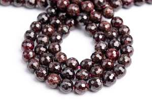 ลูกปัดหินแดงการ์เนตธรรมชาติทรงกลมเหลี่ยมเพชรพลอยขนาดเล็ก สำหรับทำเครื่องประดับ สร้อยข้อมือ สร้อยคอ DIY - Product Image 4