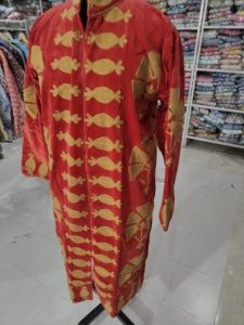 เสื้อแจ็คเก็ตยาวปักลายดอกไม้สีส้ม ผ้ากำมะหยี่ทอลาย  แบบเปิดด้านหน้า สไตล์วินเทจลำลองสำหรับผู้หญิง  บุผ้าลินิน เหมาะสำหรับฤดูหนาว  ของขวัญ - Product Image 3
