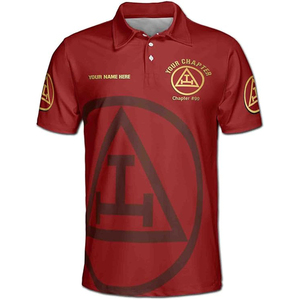 Polo homme sur mesure de haute qualité, personnalisé avec nom et numéro de loge 3D, motif soleil, manches courtes, en toile unie - Product Image 1