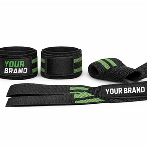 Muñequeras de gimnasio con bucle para el pulgar, de alta resistencia, para levantamiento de pesas y powerlifting, correa de soporte de algodón y neopreno de alta elasticidad para hombres y mujeres - Product Image 1