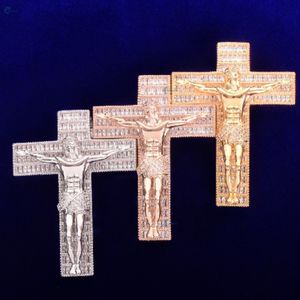 Pendentif Croix en Diamant de Laboratoire Taille Baguette, Argent Sterling 925, Pendentif Jésus Hip Hop, Pendentif Personnalisé Iced Out - Product Image 1