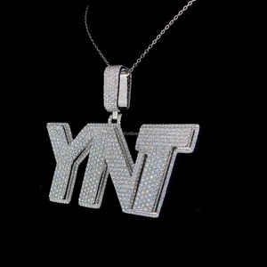 Personalizado nombre letra VVS Moissanite diamantes colgantes fábrica al por mayor 925 joyería de plata para hombres y mujeres - Product Image 2