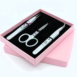 Pince à épiler pour extensions de cils en acier inoxydable, gris clair, revêtement poudré, courbée, à pointe diamant, antistatique et antimagnétique, vente en gros - Product Image 6