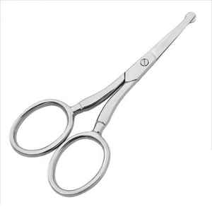 Tijeras de Acero Inoxidable para Cejas y Vello Nasal, Puntas Redondas y Rectas, para el Cuidado Facial y de la Barba, Gran Venta - Product Image 1