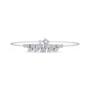 Pulsera de Diamantes Cultivados en Laboratorio con Diseño Floral en Tono Dorado, Hecha a Mano en Plata de Ley 925 para Mujer - Product Image 2