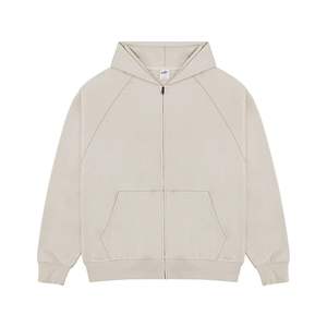 <b>Mens</b> Oversized Street Style Hoodie Custom Logo Printed Embroidered Polyester Cotton <b>For</b> Autumn Season Raglan Sleeve Grey - Product Image 2