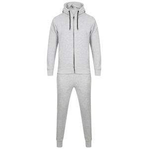 Men's Hooded Tracksuit Set Full <b>Zip</b> Solid Color Casual <b>Joggers</b> With Side <b>Pockets</b> Autumn Wear 100% Cotton Breathable Regular Fit - Product Image 4