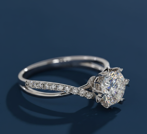 Anillo de Compromiso con Diamante Cultivado en Laboratorio, Certificado IGI, Corte Redondo de 1.23ct, Oro Blanco con Baño de Rodio, VVS2 F, Venta al Por Mayor - Product Image 3