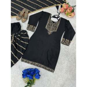 ชุดเสื้อ dhoti dupatta ชุดปาร์ตี้ที่สวยงามของผู้หญิง - Product Image 2