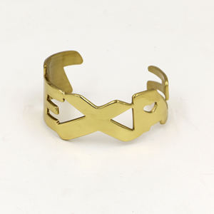 Handmade Raw Brass Cuff <b>Bracelet</b> for Women - Geometric Cut Out Open Bangle - Minimalist Statement Jewelry - <b>Adjustable</b> Gift - Product Image 2