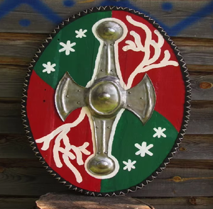 Escudo de Batalla CH, Escudo de Guerrero Medieval de Madera y Metal Hecho a Mano, Decoración para el Hogar por Calvin Handicraft - Product Image 1