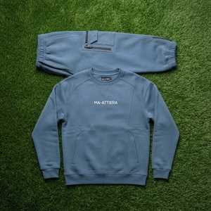 Conjunto de Sudadera Azul para Hombre, Pantalones Deportivos Cargo, Cuello Redondo, Bolsillos Utilitarios, Traje Deportivo de Dos Piezas, Ropa Casual Urbana - Product Image 6