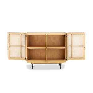 Premium Rattan with High Quality Material Living Room Cabinet Modern Slab Doors Ample Storage Compartments - Product Image 3