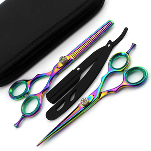 Pakistan Top Hot Promotion Professional Hairdressing Scissors 5.5 Inch Sharp Thinning Carbon Steel Stainless Steel Handle - Product Image 1