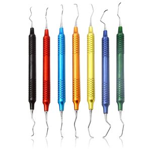 Kit d'instruments dentaires parodontaux Gracey Curette multicolores de qualité supérieure |   Ensemble de détartreurs dentaires à double extrémité en titane arc-en-ciel - Product Image 4