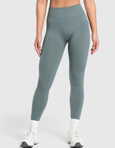 Legging de yoga pour femme taille haute, décontracté, pour l'entraînement, vente en gros, bas de sport, couleur unie, respirant, en tissu tricoté - Product Image 1