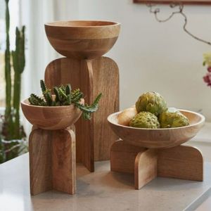 Bol à salade en bois fait main de qualité supérieure, grand bol de service en bois naturel pour salades, fruits, pâtes, collations et repas quotidiens - Product Image 1