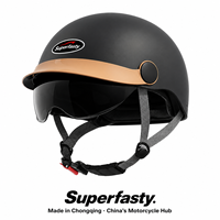 Nouveau casque de moto ouvert Super Rapide en ABS Modèle X6 avec fermeture rapide, option visière et calotte, taille ajustable, toutes saisons