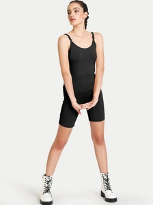 Débardeur noir sans manches pour femme, col rond, tricoté en coton et élasthanne, couleur unie minimaliste, respirant, pour l'entraînement et les loisirs - Product Image 2