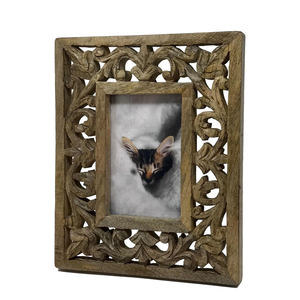 Cadre photo élégant en bois massif fait main, présentoir de table lisse pour la maison, le bureau, le salon, style de décoration rustique de luxe - Product Image 1