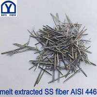 Fibre d'acier inoxydable SS extrait par fusion 446, 0,5x25 mm, pour la construction réfractaire et les fours industriels