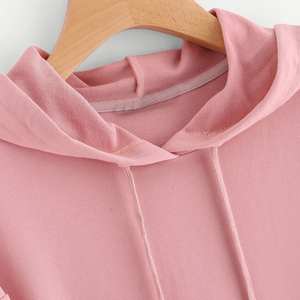Conjunto de Sudadera con Capucha y Pantalones Cortos para Mujer, Ropa Femenina Personalizada, Sudadera con Capucha y Pantalones Cortos Lisos para Dama - Product Image 3