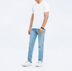 Camiseta de Verano para Hombre de Alto Rendimiento, Hecha a Medida, de Color Liso, con Cuello en V, Manga Corta y Corte Holgado - Product Image 4