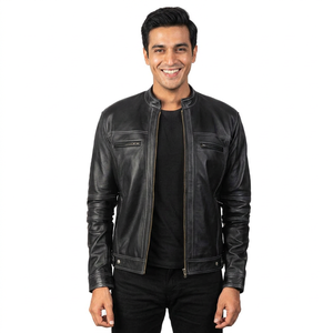 Chaqueta de Cuero Personalizada de Moda para Hombre 2026, Prenda Exterior de Cuero Genuino Premium, Estilo Motero, Chaqueta Urbana para Hombre - Product Image 6