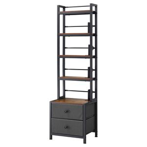 Media Storage Cabinet with 4 Shelf DVD Organizer Drawers 15.75 X 11.81 X 56.50 Multimedia <b>Bookcase</b> for CDs - Product Image 1