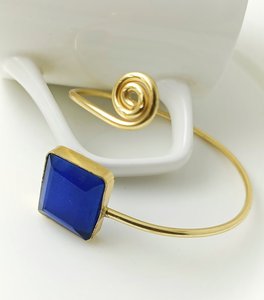 Magnifique bracelet ajustable en quartz tanzanite fait main, plaqué or 18 carats, style moderne et contemporain, produit en gros - Product Image 3
