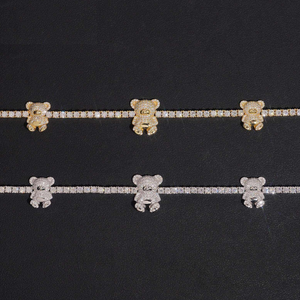 Collier tennis en moissanite avec breloques à motif floral, bijoux hip-hop sertis de pierres, chaîne de luxe pour homme et femme - Product Image 3