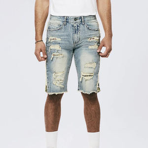 กางเกงยีนส์ขาสั้นผ้าเดนิมเนื้อแน่นแบบใหม่สำหรับผู้ชาย ปี 2026 ขายดี กางเกงยีนส์ขาสั้นผู้ชายสั่งทำพิเศษ 100% ผ้าเดนิม สำหรับฤดูร้อน - Product Image 1