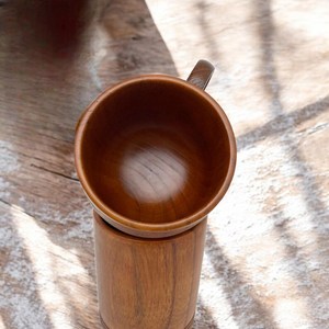 แก้วกาแฟไม้แกะสลักด้วยมือ สไตล์บ้านไร่ แก้วไม้ขัดเงา - Product Image 5