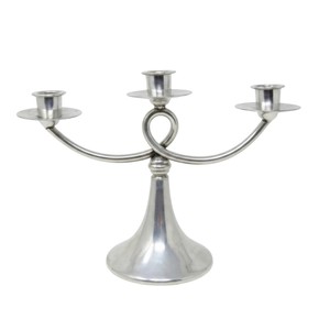 3-Arm Metal Candelabra Centerpiece Vintage <b>Silver</b> Candle Holder Metal <b>Candlestick</b> For Wedding Table Party Event Home Decor - Product Image 1