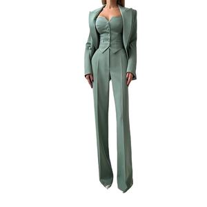 Conjunto de Traje Formal de Oficina para Mujer, 3 Piezas, Antiarrugas, Blazer, Chaleco y Pantalones, Venta al Por Mayor y Dropship - Product Image 2