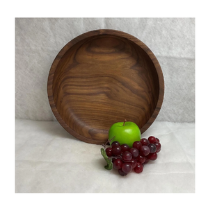 Tazón de madera decorativo para ensaladas, frutas, cocina o centro de mesa, forma redonda y en oferta. - Product Image 5